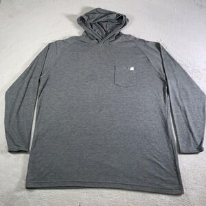 Huk Shirt Mens XL Gray Hooded Long Sleeve Performance Fishing Tee Lightweight